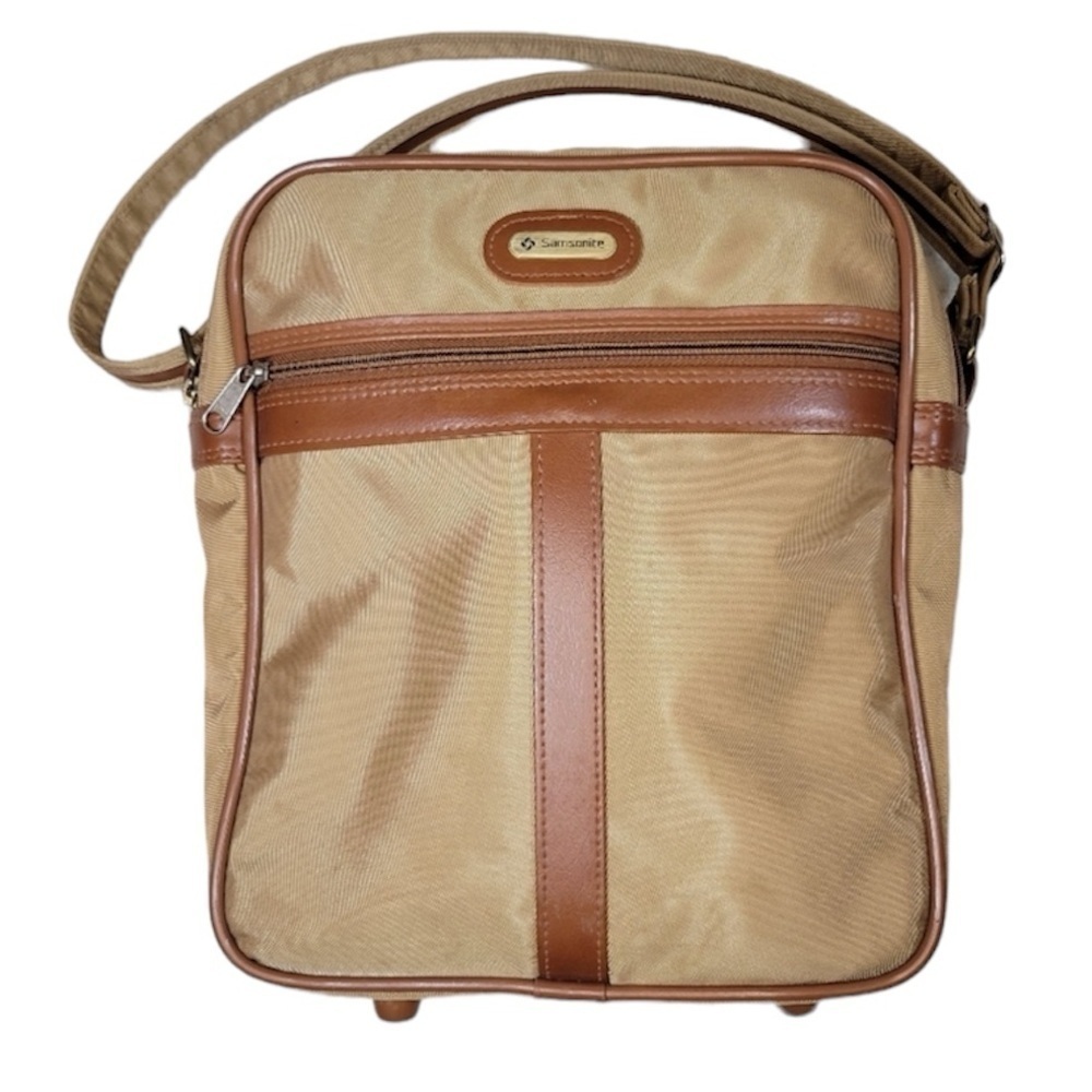 Vintage Samsonite Special Carry On Messenger Shoulder Bag Tote Khaki